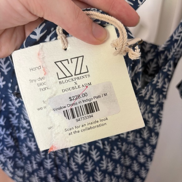 NWT SZ Blockprints Winslow Dress in Indigo Patti - Picture 5 of 11